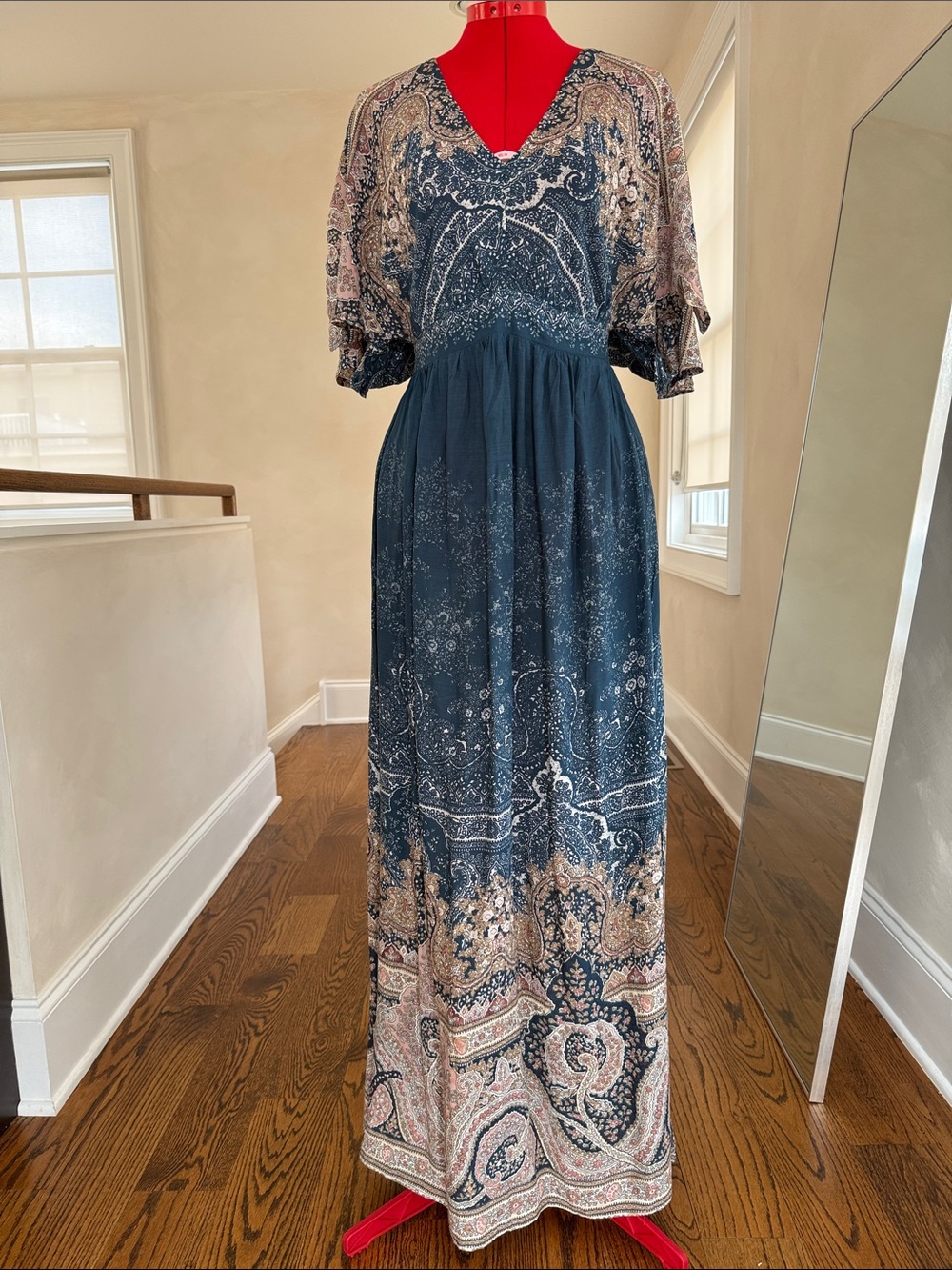 NWOT Bohemian Rare Oysho Navy Maxi Dress